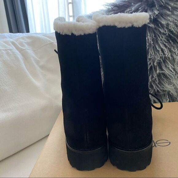 Andre Assous Water resist Suede Prisca Boots Black - Picture 9 of 13